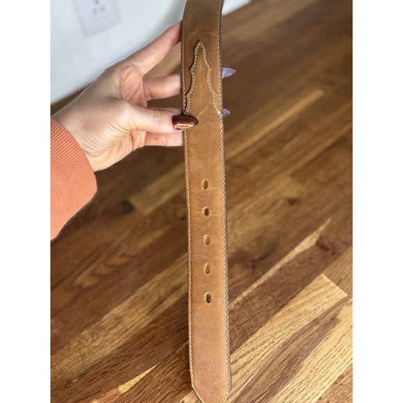 Justin Men's Brown Leather Western Classic Belt Style Size 40 Grain Cowhide USA - Picture 4 of 6